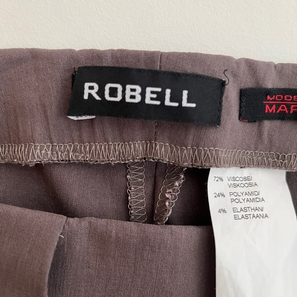 ROBELL Taupe Stretch Pull On Trousers Model Marie Travel Office Smart Casual - Picture 7 of 16